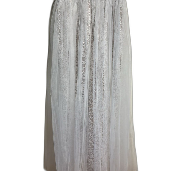 Aidan Mattox tulle-paneled guipure lace gown Prom Dress bride bridal size 6 - Picture 11 of 13